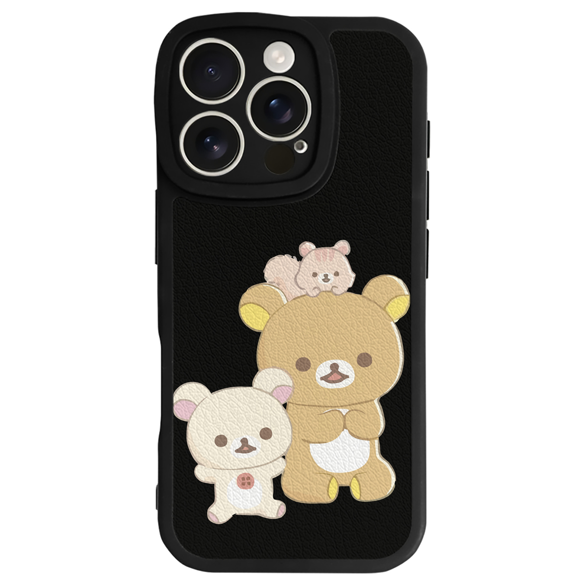 （画像用） リラックマ リラックマ キイロイトリ Rilakkuma Korilakkuma Kiiroitori 【iPhone 16シリーズ対応】シリコンスマホケース（レザー調） 材質：シリコン